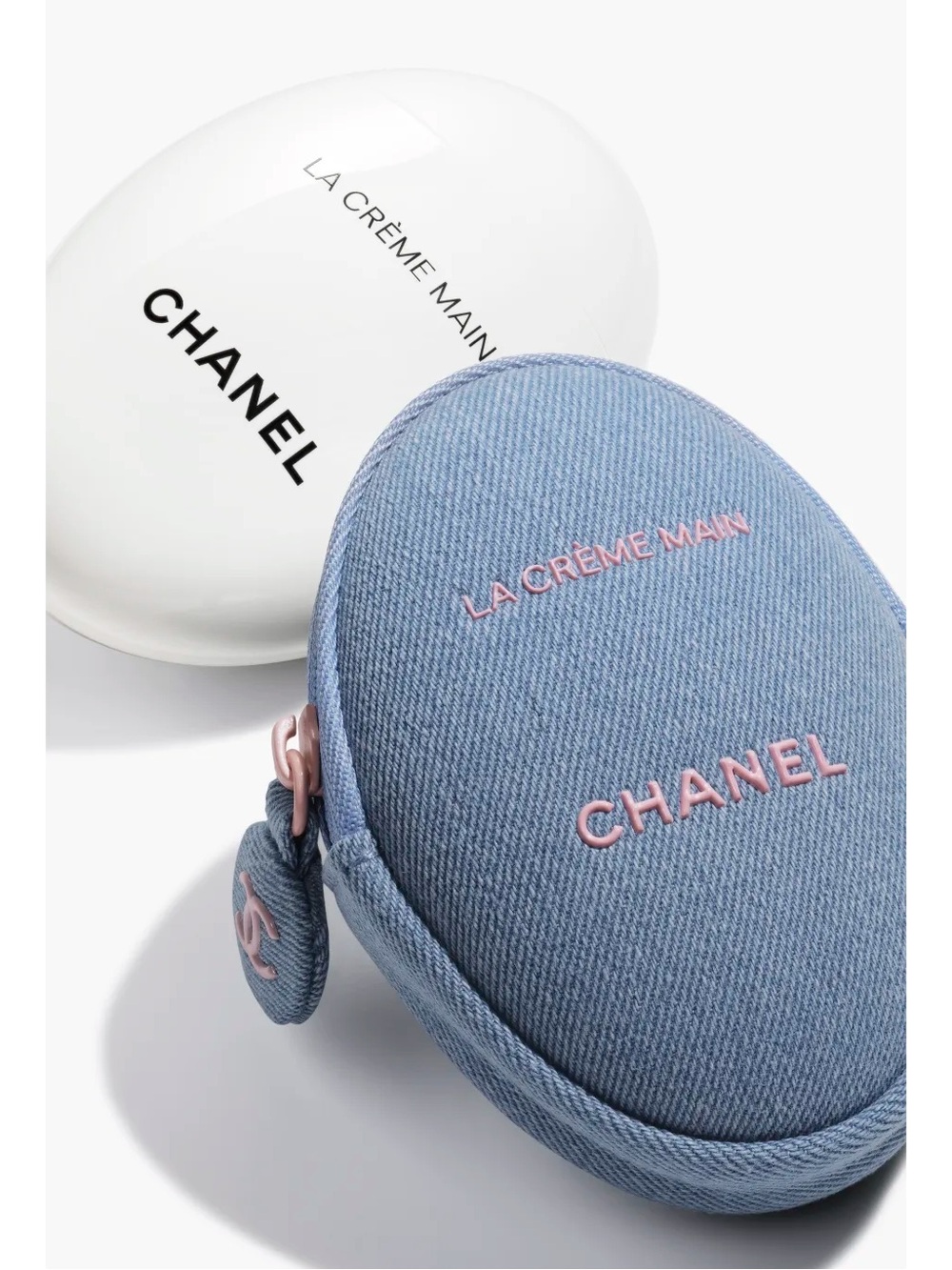 Chanel La Crème Main Hand Cream Denim Limited Edition With Pouch